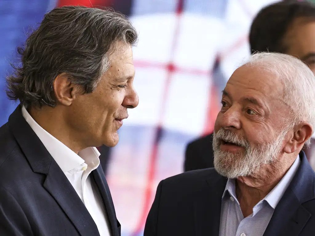 Presidente Lula e ministro da Economia Fernando Haddad. Foto: Marcelo Camargo/Agência Brasil.