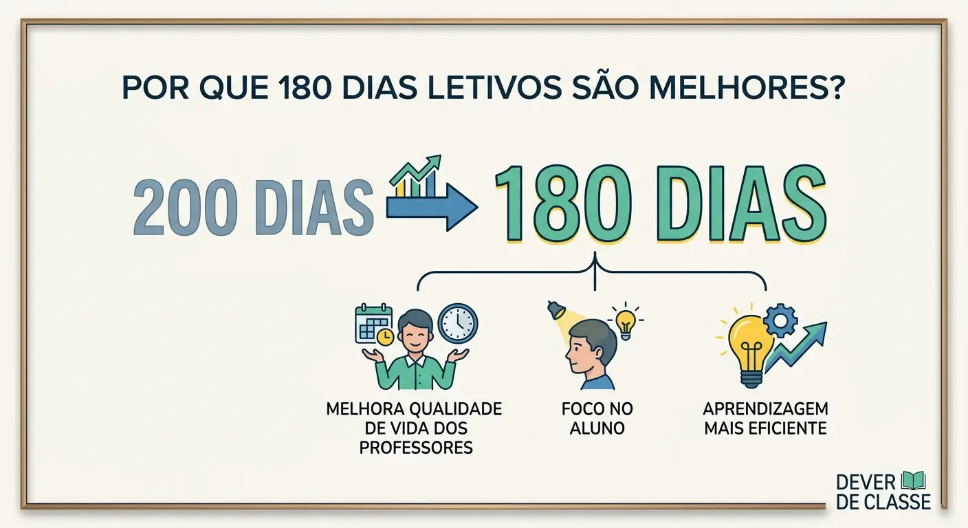 Redução calendário escolar de 200 para 180 dias letivos